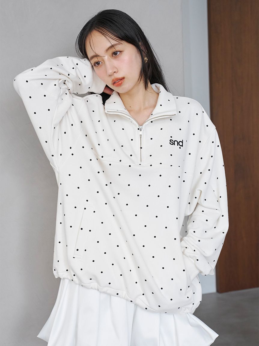 SNIDEL「【sndロゴ】ハーフジップカットプルオーバー」|Tシャツ・カットソー|