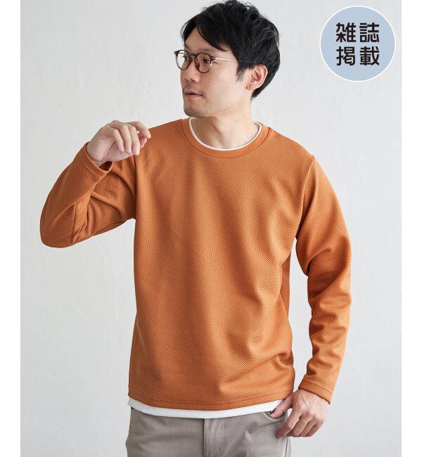 ikka「【雑誌MonoMax4月号掲載】パイナップルレイヤードロンT」|Tシャツ・カットソー|オレンジ