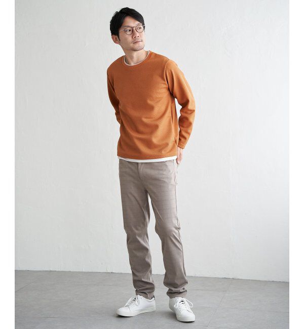 ikka「【雑誌MonoMax4月号掲載】パイナップルレイヤードロンT」|Tシャツ・カットソー|