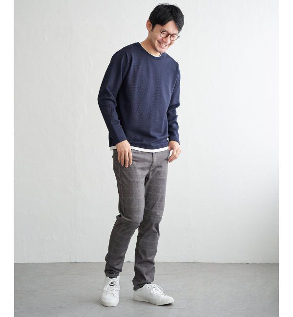 ikka「【雑誌MonoMax4月号掲載】パイナップルレイヤードロンT」|Tシャツ・カットソー|