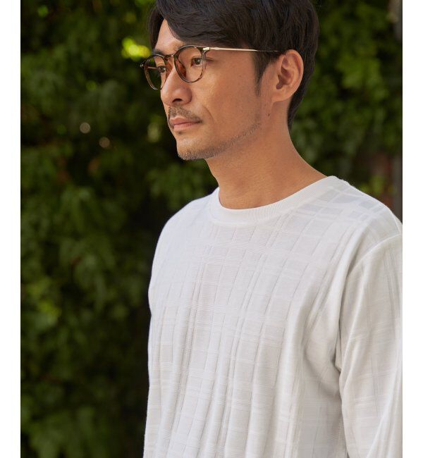 IKKA LOUNGE「リンクスチェックジャカードロンT」|Tシャツ・カットソー|