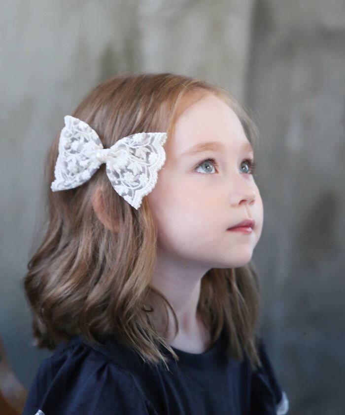 BACKYARD FAMILY「Rora ヘアクリップ キッズ 通販 ヘイリー 髪飾り 髪留め リボン 大きめ レース パール」|その他|
