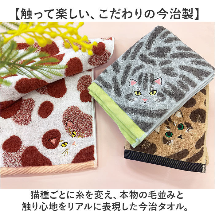 BACKYARD FAMILY「今治フェイスタオル 通販 ロングフェイスタオル ミニバスタオル 猫グッズ かわいい猫柄タオル」|タオル|