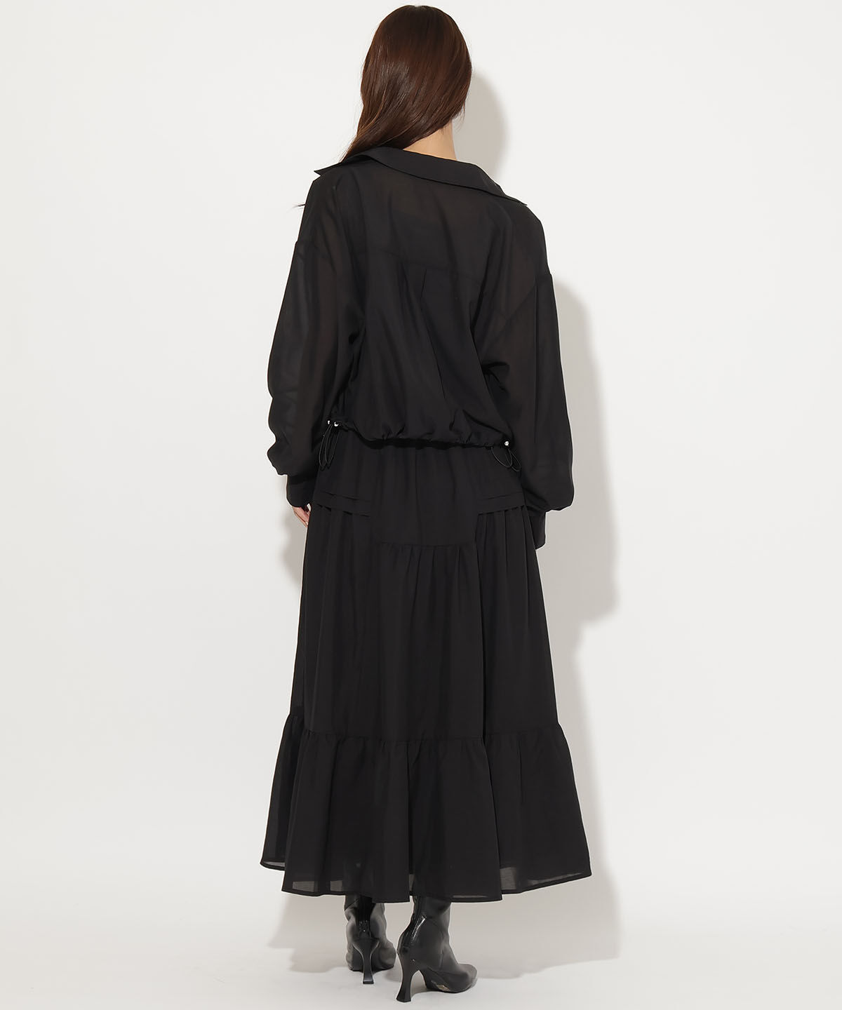 アンドクチュール「シャツSETニットドッキングワンピース」|ワンピース|