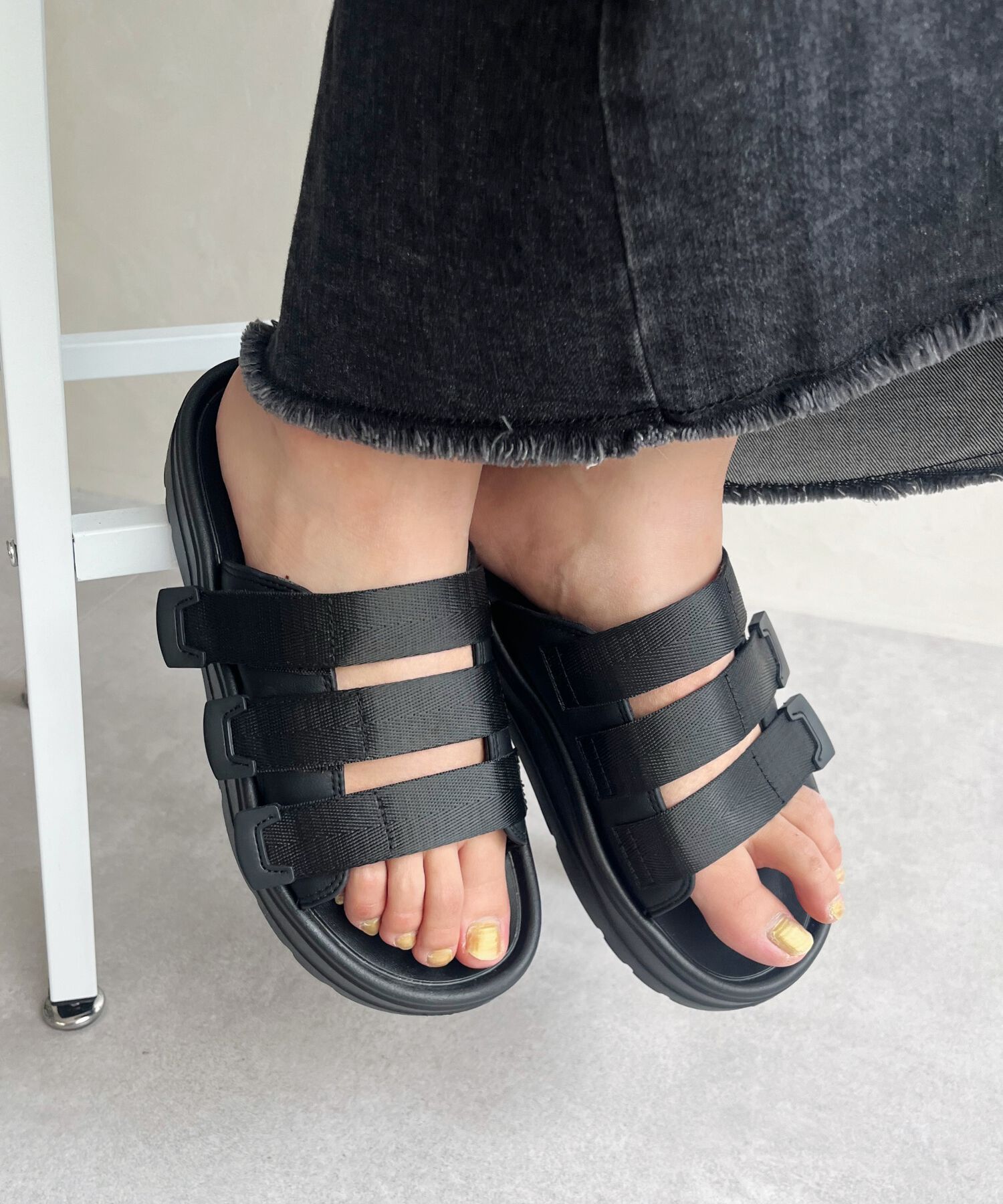 ORiental TRaffic「【Fit meサンダル】3本ベルトスライドサンダル/55209 WEB限定」|サンダル|