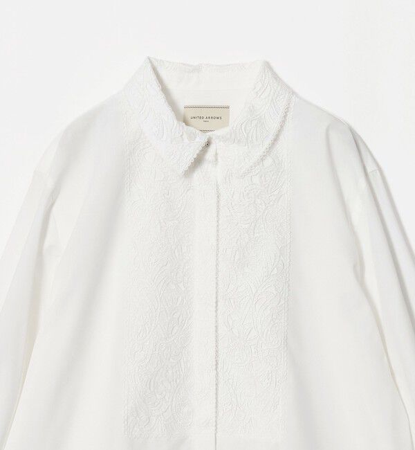 UNITED ARROWS「エンブロイダリー レース ブラウス」|シャツ・ブラウス|