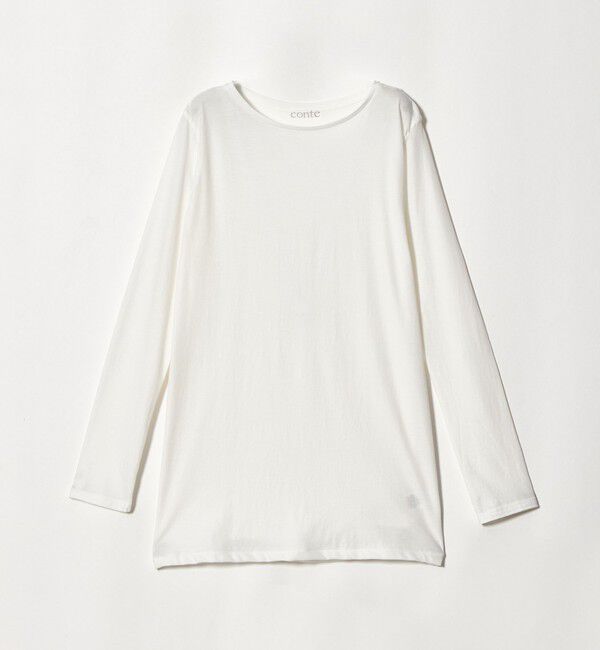 conte「＜conte＞コットン シアー ロングスリーブTシャツ」|Tシャツ・カットソー|WHITE