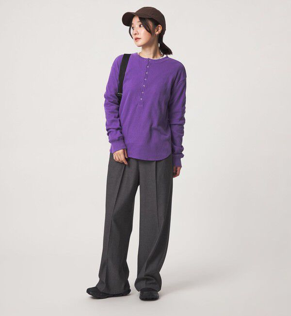 UNITED ARROWS green label relaxing「【WEB限定】＜at ease＞ワッフル ヘンリーネック ロングスリーブ カットソー」|Tシャツ・カットソー|