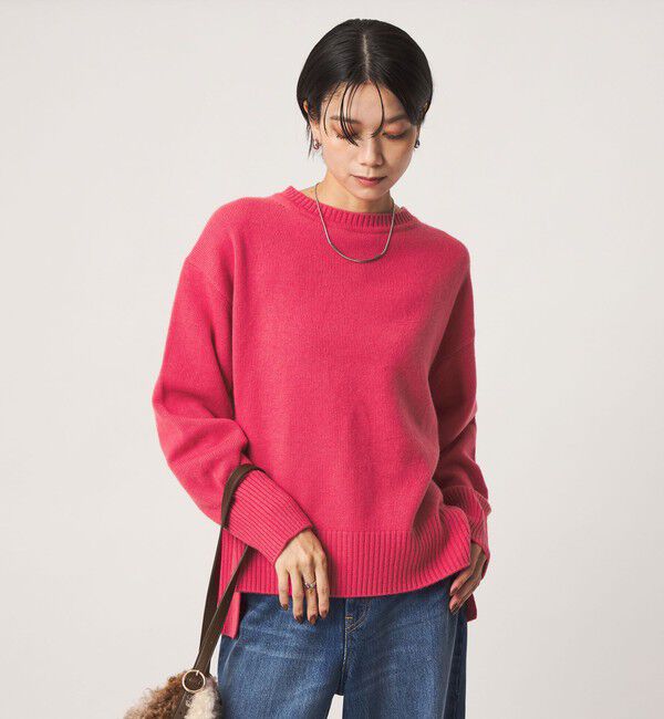 UNITED ARROWS green label relaxing「［size SHORTあり］SERENITY クルーネック プルオーバー ニット」|ニット・セーター|PINK