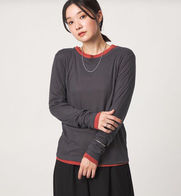 UNITED ARROWS green label relaxing「【WEB限定】＜at ease＞ハイショク レイヤード プルオーバー カットソー」|Tシャツ・カットソー|
