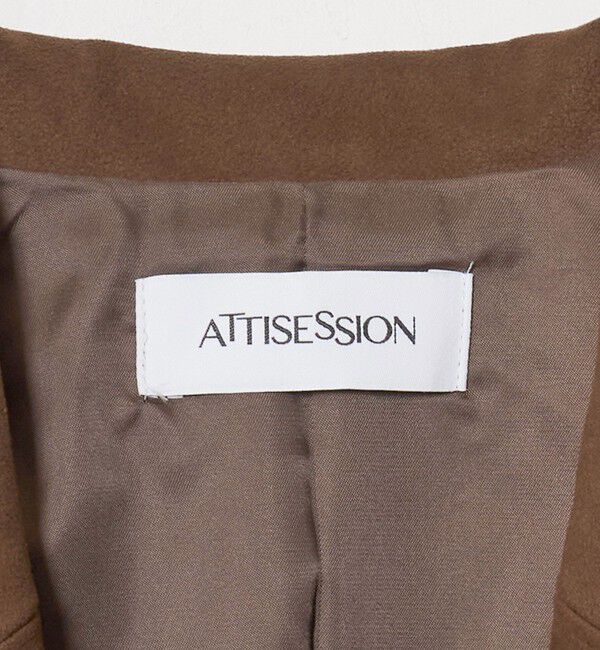 ATTISESSION「＜ATTISESSION＞スエードライク ベルテッド ジャケット」|テーラードジャケット|