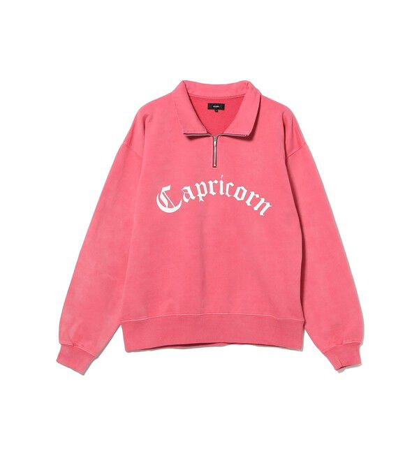 BEAMS「フェード スーベニア ハーフジップスウェット」|スウェット・ジャージ|FADE_RED
