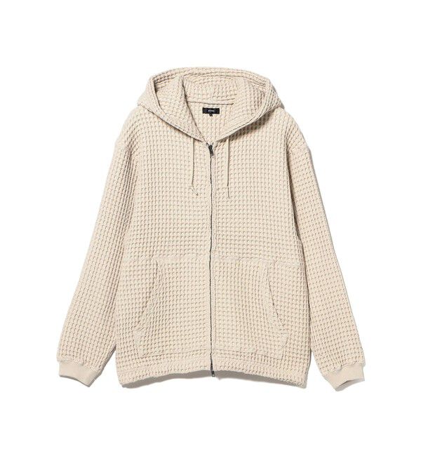 BEAMS「ワッフル ジップフーディー」|スウェット・ジャージ|NATURAL
