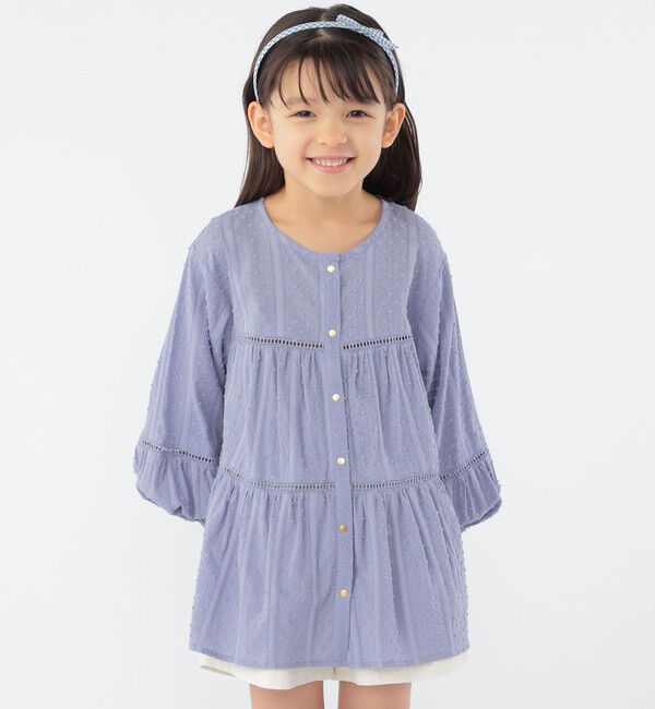 SHIPS KIDS「SHIPS KIDS:100～130cm / スナップ ボタン ティアード ブラウス」|シャツ・ブラウス|