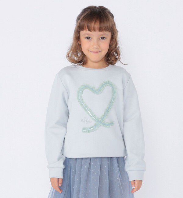 SHIPS KIDS「SHIPS KIDS:100～130cm / スパンコール フリル スウェット」|スウェット・ジャージ|ライトブルー