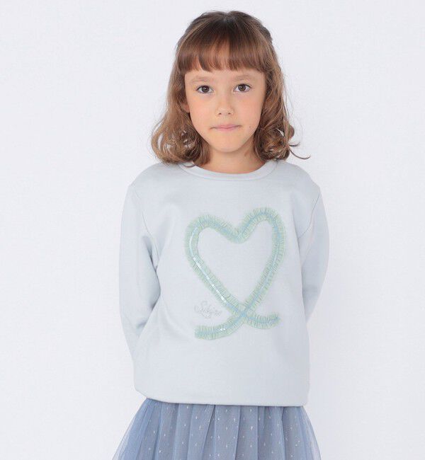 SHIPS KIDS「SHIPS KIDS:100～130cm / スパンコール フリル スウェット」|スウェット・ジャージ|