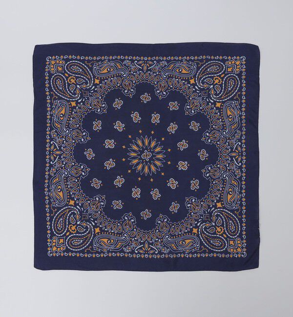 SHIPS「MARCEL LASSANCE: SILK PRINT BANDANA INDIA」|バンダナ・スカーフ|ネイビー