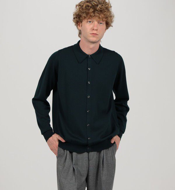 TOMORROWLAND BUYING WEAR「JOHN SMEDLEY TIBOR メリノウール ポロカラーニットシャツ」|ニット・セーター|