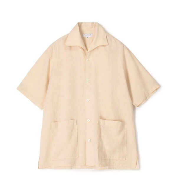 TOMORROWLAND MENS「製品染めリネン シャークカラー 半袖オープンシャツ」|シャツ・ブラウス|13 ライトベージュ