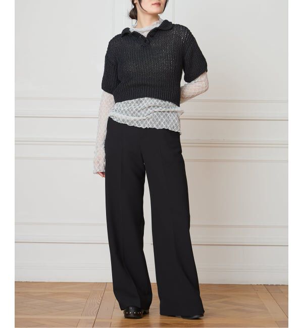IENA LA BOUCLE「《洗濯機洗い可》IENA LA BOUCLE ソフトダブルクロススラックス」|スラックス|