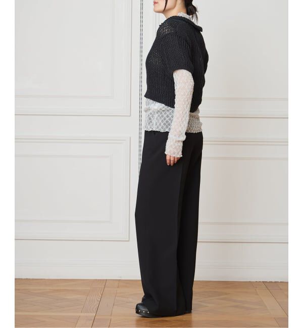 IENA LA BOUCLE「《洗濯機洗い可》IENA LA BOUCLE ソフトダブルクロススラックス」|スラックス|