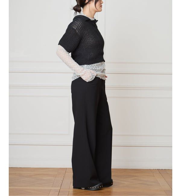 IENA LA BOUCLE「《洗濯機洗い可》IENA LA BOUCLE ソフトダブルクロススラックス」|スラックス|
