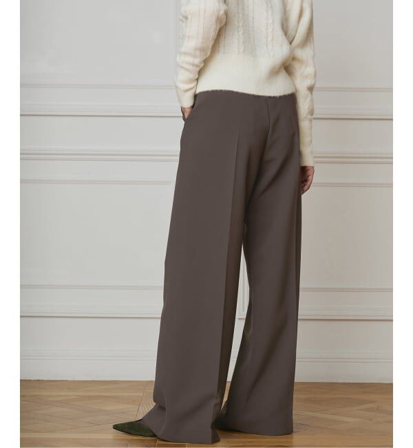 IENA LA BOUCLE「《洗濯機洗い可》IENA LA BOUCLE ソフトダブルクロススラックス」|スラックス|