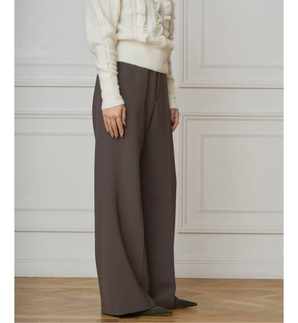 IENA LA BOUCLE「《洗濯機洗い可》IENA LA BOUCLE ソフトダブルクロススラックス」|スラックス|