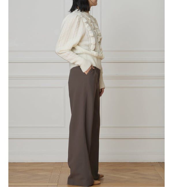 IENA LA BOUCLE「《洗濯機洗い可》IENA LA BOUCLE ソフトダブルクロススラックス」|スラックス|