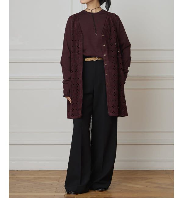IENA LA BOUCLE「《洗濯機洗い可》IENA LA BOUCLE ソフトダブルクロススラックス」|スラックス|