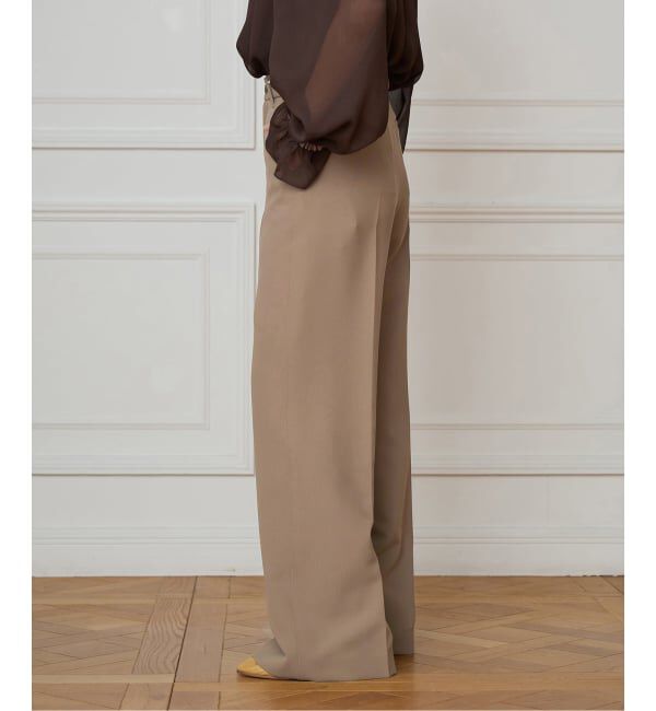 IENA LA BOUCLE「《洗濯機洗い可》IENA LA BOUCLE ソフトダブルクロススラックス」|スラックス|