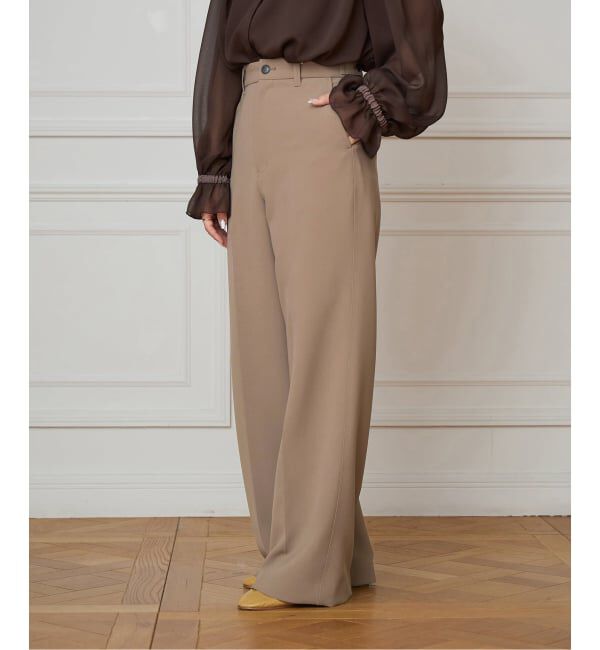 IENA LA BOUCLE「《洗濯機洗い可》IENA LA BOUCLE ソフトダブルクロススラックス」|スラックス|