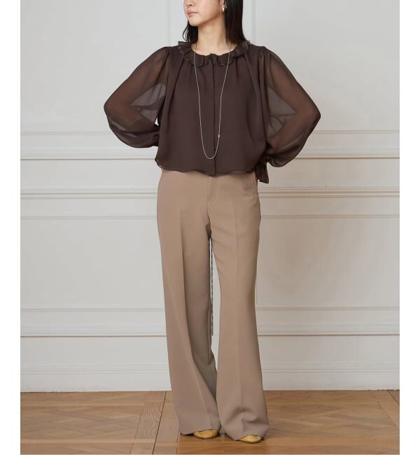 IENA LA BOUCLE「《洗濯機洗い可》IENA LA BOUCLE ソフトダブルクロススラックス」|スラックス|