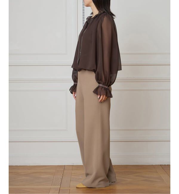 IENA LA BOUCLE「《洗濯機洗い可》IENA LA BOUCLE ソフトダブルクロススラックス」|スラックス|