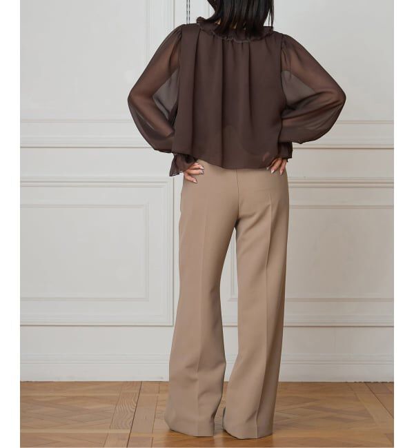 IENA LA BOUCLE「《洗濯機洗い可》IENA LA BOUCLE ソフトダブルクロススラックス」|スラックス|