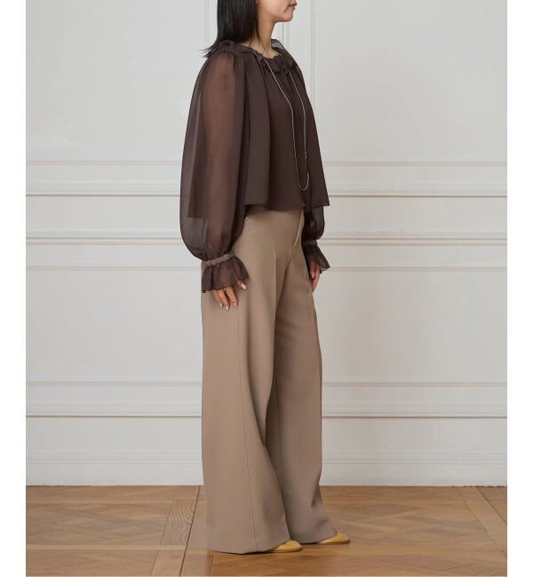 IENA LA BOUCLE「《洗濯機洗い可》IENA LA BOUCLE ソフトダブルクロススラックス」|スラックス|