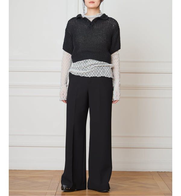 IENA LA BOUCLE「《洗濯機洗い可》IENA LA BOUCLE ソフトダブルクロススラックス」|スラックス|