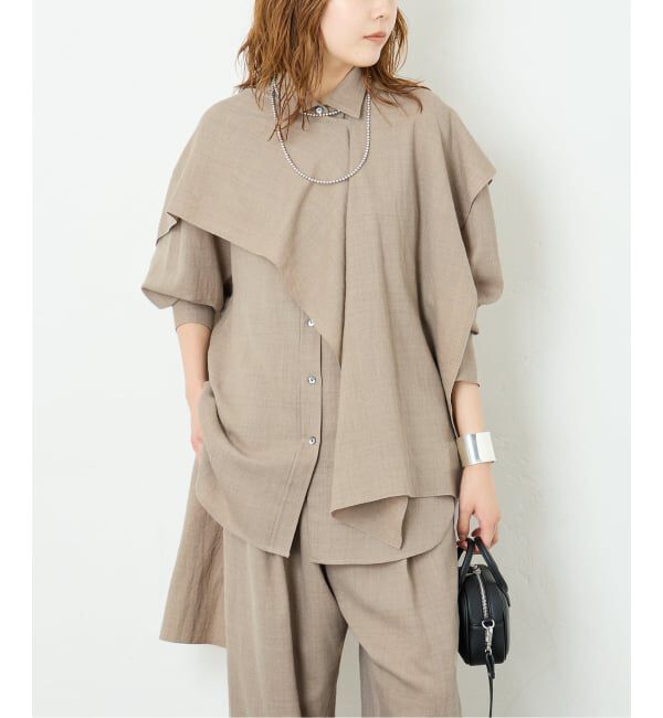 journal standard L'essage「ウールスカーフシャツ」|シャツ・ブラウス|ベージュ
