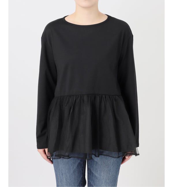 Spick and Span「《追加》チュールコンビフレアプルオーバー」|Tシャツ・カットソー|
