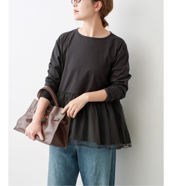 Spick and Span「《追加》チュールコンビフレアプルオーバー」|Tシャツ・カットソー|
