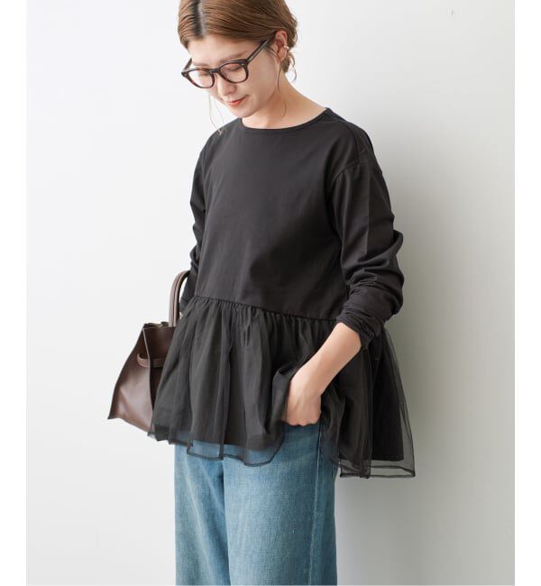 Spick and Span「《追加》チュールコンビフレアプルオーバー」|Tシャツ・カットソー|