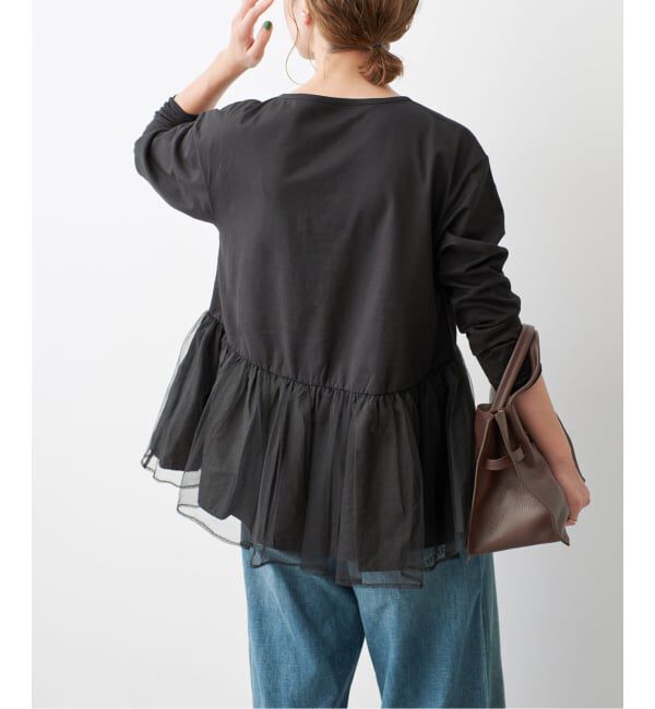 Spick and Span「《追加》チュールコンビフレアプルオーバー」|Tシャツ・カットソー|