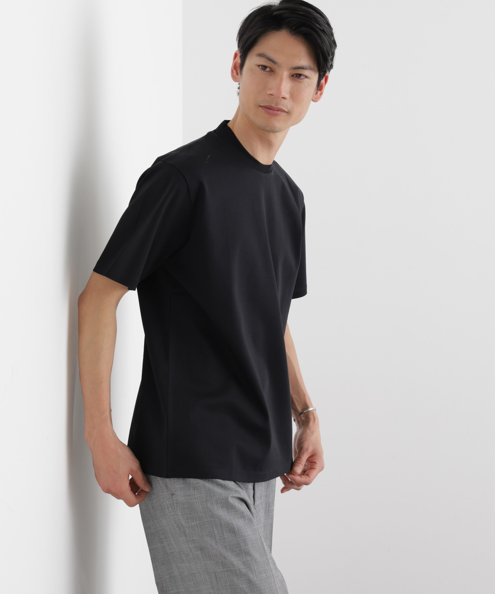 NANO universe「ジャケT(R) プレミアム クルーネック 半袖」|Tシャツ・カットソー|