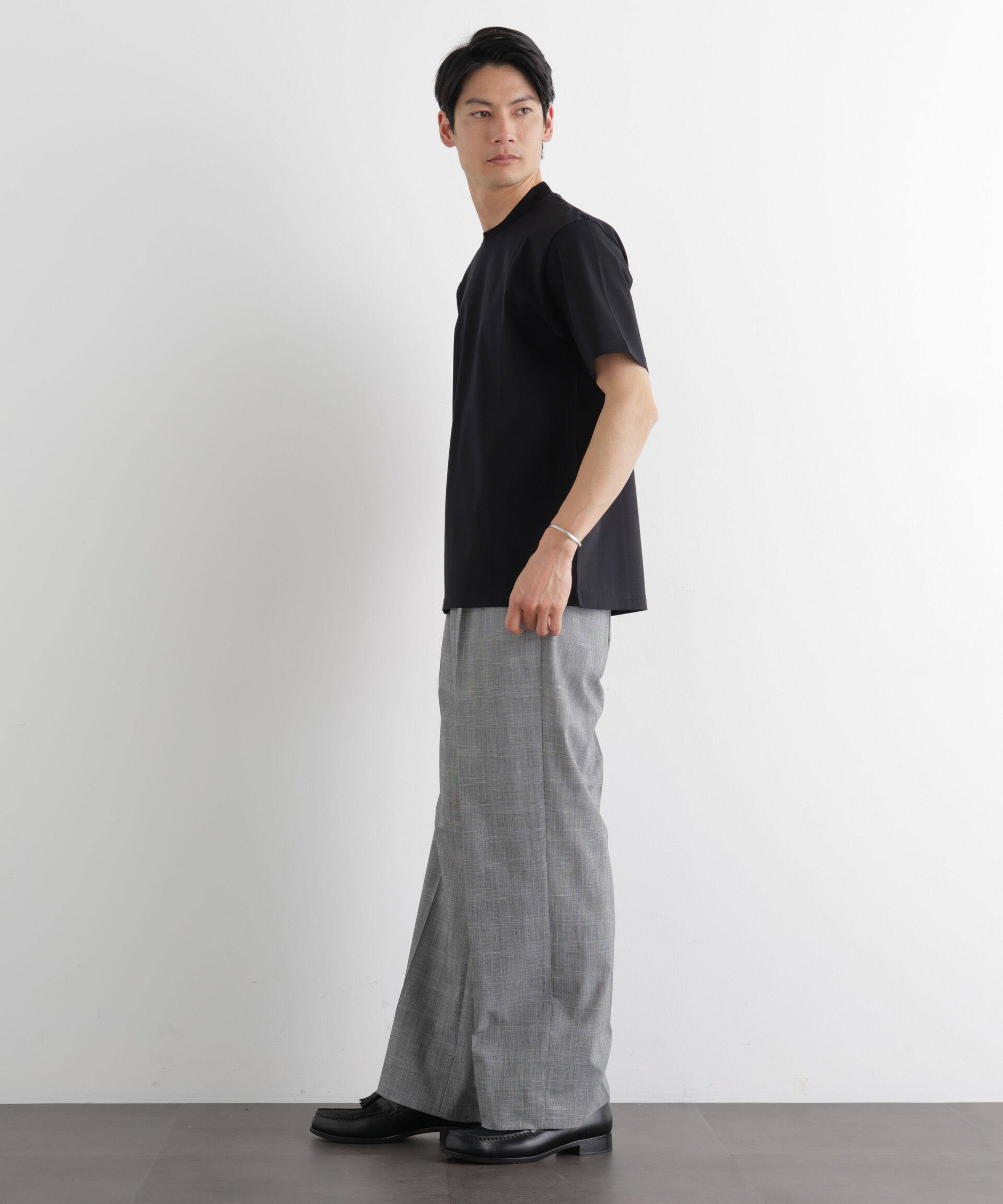 NANO universe「ジャケT(R) プレミアム クルーネック 半袖」|Tシャツ・カットソー|