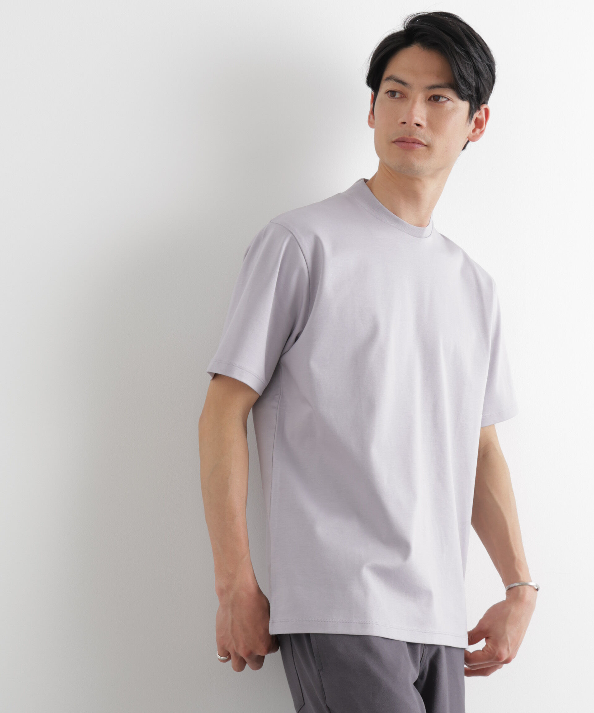 NANO universe「ジャケT(R) プレミアム クルーネック 半袖」|Tシャツ・カットソー|