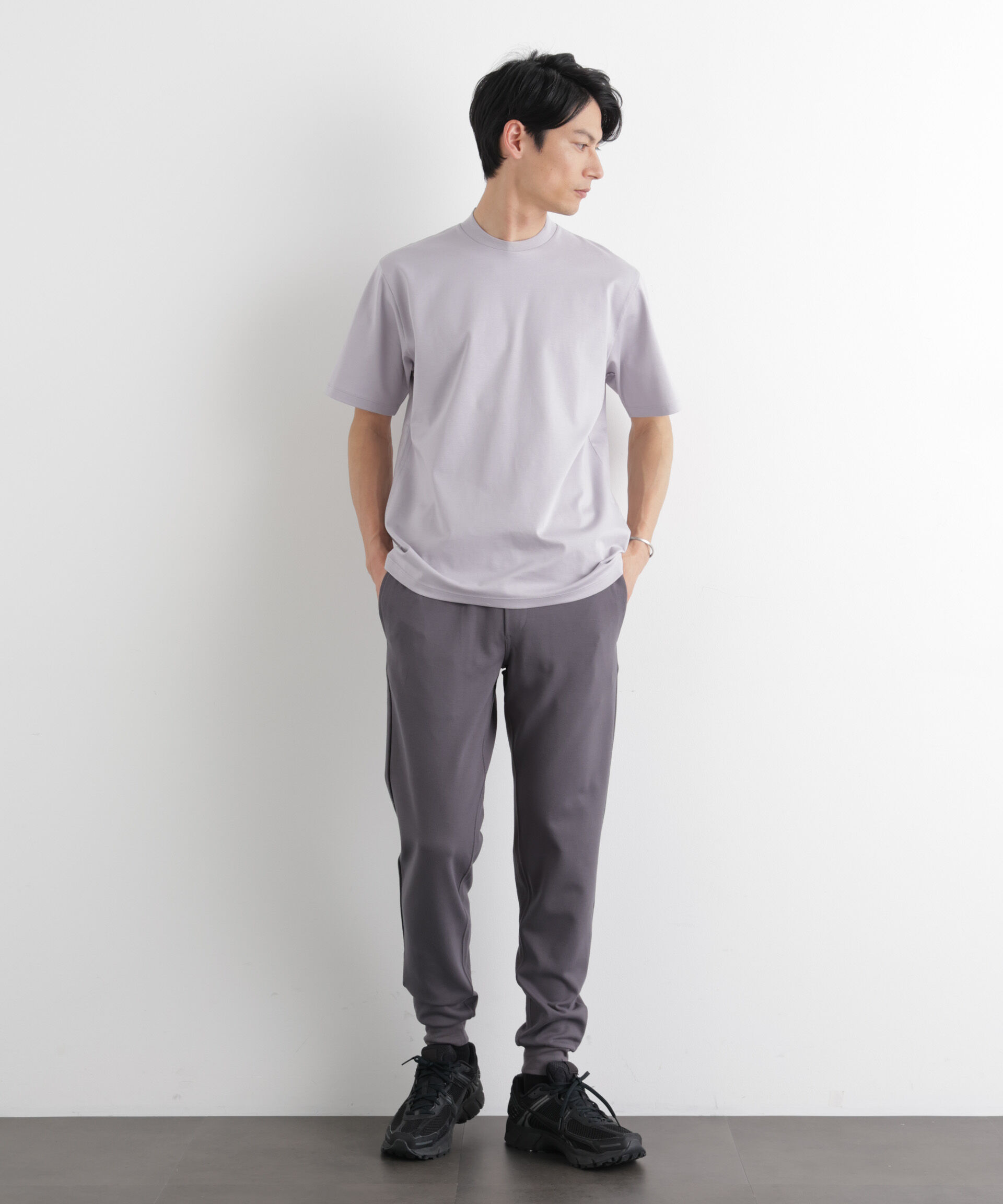 NANO universe「ジャケT(R) プレミアム クルーネック 半袖」|Tシャツ・カットソー|