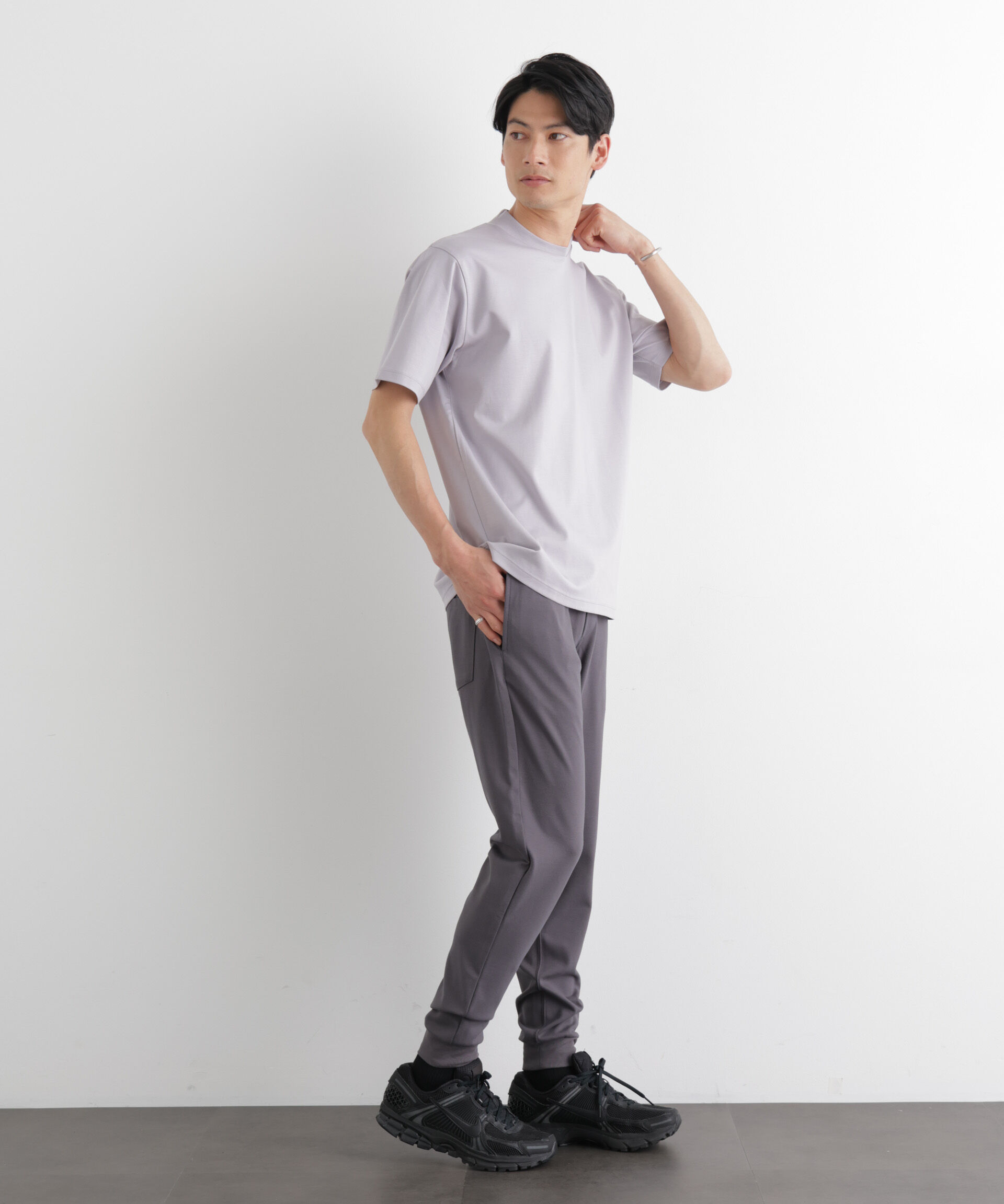 NANO universe「ジャケT(R) プレミアム クルーネック 半袖」|Tシャツ・カットソー|