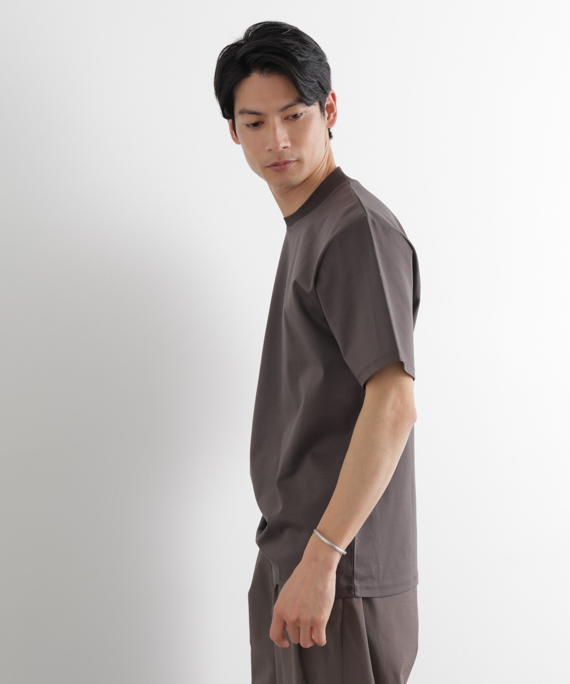 NANO universe「ジャケT(R) プレミアム クルーネック 半袖」|Tシャツ・カットソー|