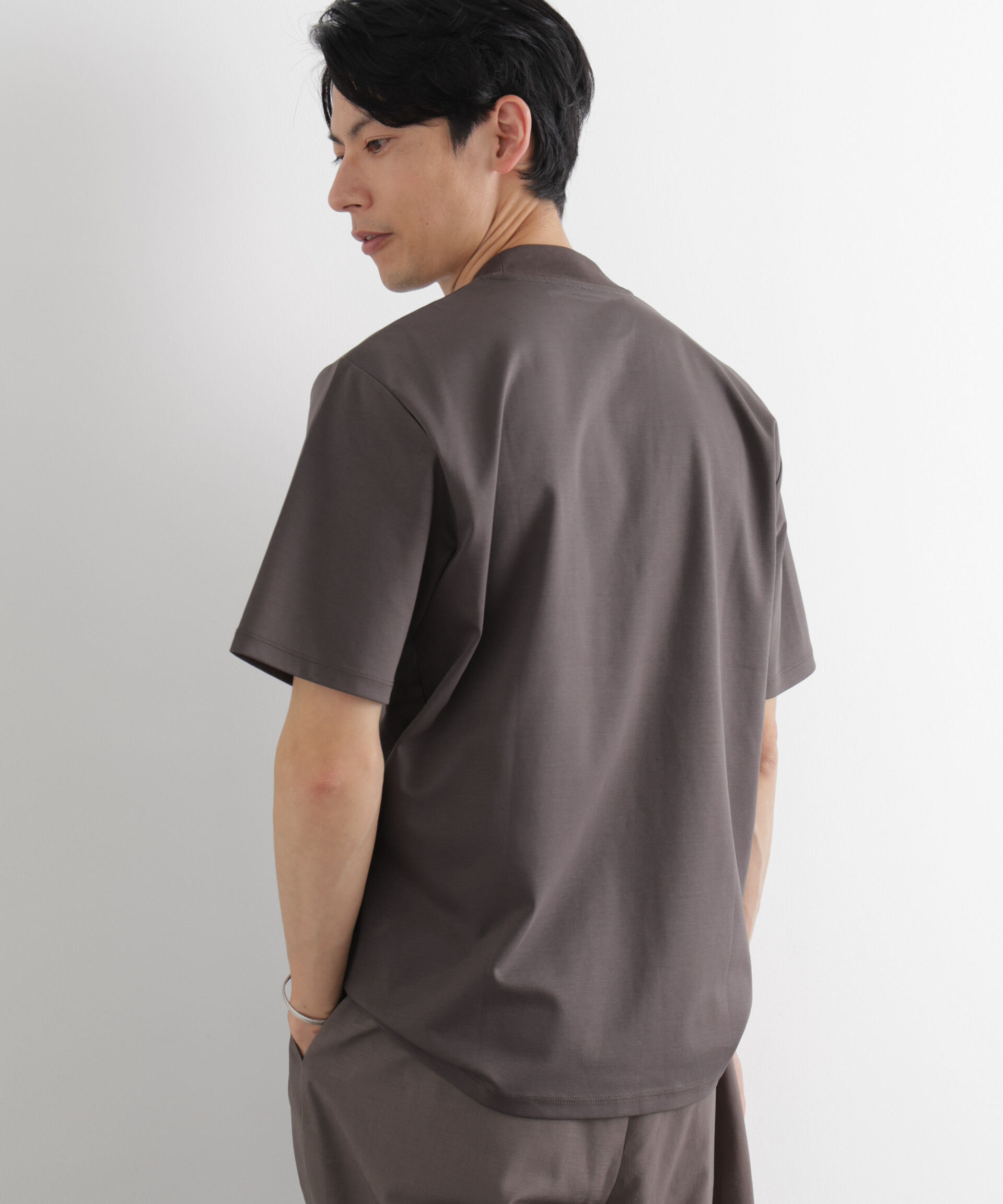 NANO universe「ジャケT(R) プレミアム クルーネック 半袖」|Tシャツ・カットソー|