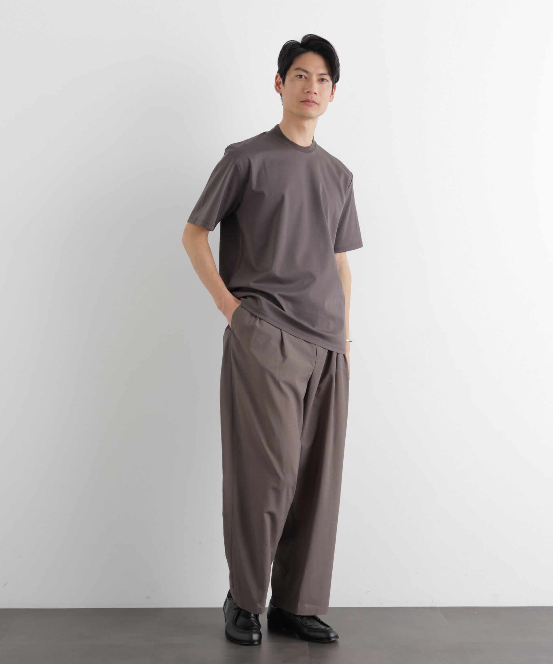 NANO universe「ジャケT(R) プレミアム クルーネック 半袖」|Tシャツ・カットソー|